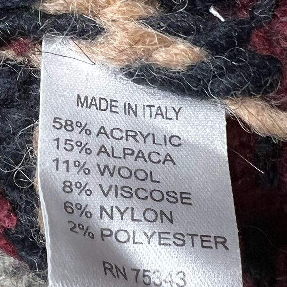 Anthropologie Elsamanda Italy Womens Striped Chunky Knit Sweater Wool Alpaca M - Picture 6 of 6